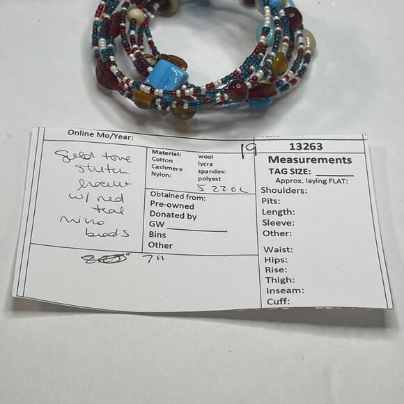 beaded wrap bracelet multi colored costume jewelry beads boho trendy currnt - Picture 7 of 7